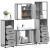 Set de mobilier de baie 4 piese Lemn stratificat gri Sonoma GartenMobel Dekor