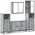 Set de mobilier de baie 4 piese Lemn stratificat gri Sonoma GartenMobel Dekor