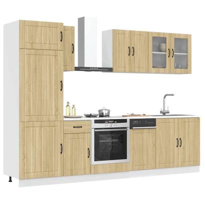 Set dulap de bucătărie din 8 piese „Kalmar” lemn stejar Sonoma GartenMobel Dekor
