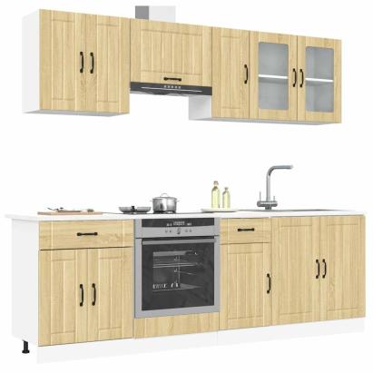 Set dulap de bucătărie din 8 piese „Kalmar” lemn stejar Sonoma GartenMobel Dekor
