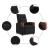 Fotoliu rabatabil electric, negru, material textil GartenMobel Dekor