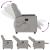 Scaun reclinabil electric pentru masaj Cloud Grey Fabric GartenMobel Dekor