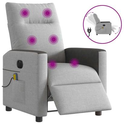 Scaun reclinabil electric pentru masaj Cloud Grey Fabric GartenMobel Dekor