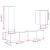 Set dulap TV 4 piese montat pe perete lemn vechi lemn prelucrat GartenMobel Dekor
