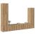Set dulap TV 4 piese montat pe perete Stejar artizanal GartenMobel Dekor