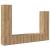 Set dulap TV 4 piese montat pe perete Stejar artizanal GartenMobel Dekor
