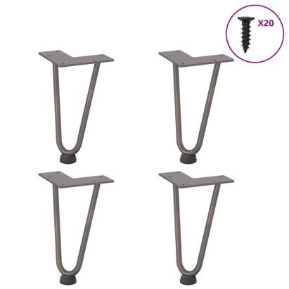 Picioare de masă în ac de păr 4 buc Oțel natural Oțel solid GartenMobel Dekor