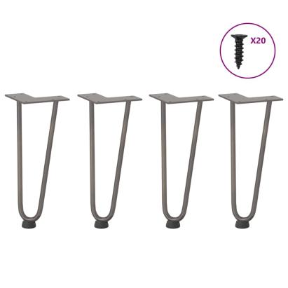 Picioare de masă în ac de păr 4 buc Oțel natural Oțel solid GartenMobel Dekor