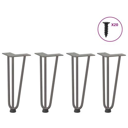 Picioare de masă în ac de păr 4 buc Oțel natural Oțel solid GartenMobel Dekor