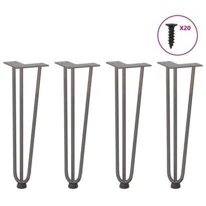 Picioare de masă în ac de păr 4 buc Oțel natural Oțel solid GartenMobel Dekor