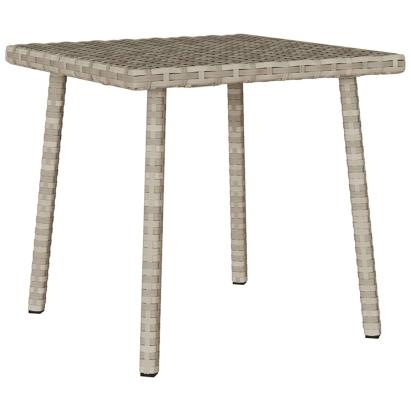 Masuta de cafea gradina dreptunghiulara gri deschis polirattan GartenMobel Dekor