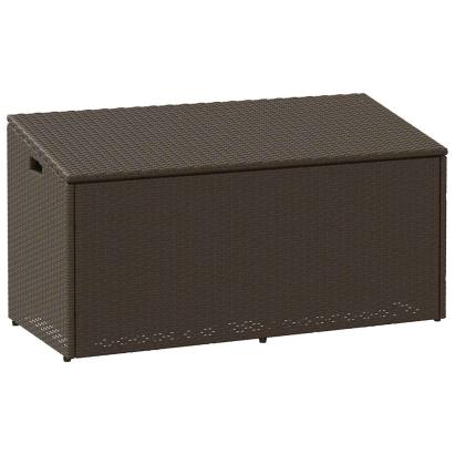 Cutie de depozitare de grădină maro 110x50x58 cm polirattan GartenMobel Dekor