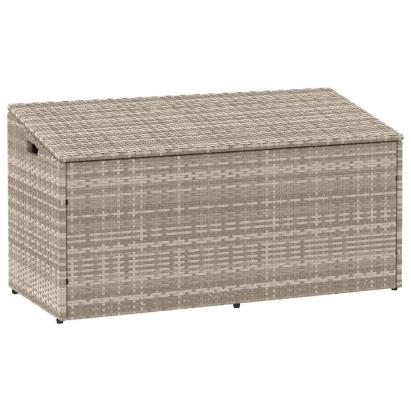 Cutie de depozitare grădină gri deschis 110x50x58 cm polirattan GartenMobel Dekor