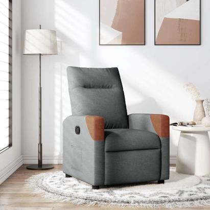 Fotoliu rabatabil, gri închis, material textil GartenMobel Dekor