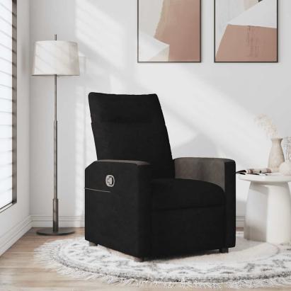 Fotoliu rabatabil, negru, material textil GartenMobel Dekor