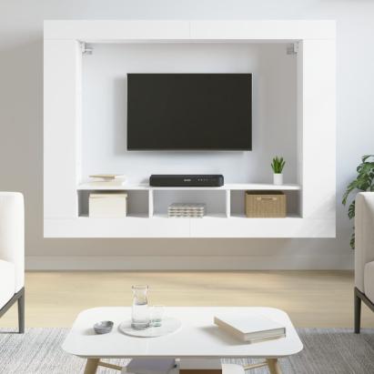 Comodă TV, alb, 152x22x113 cm, lemn prelucrat GartenMobel Dekor