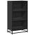 Dulap cu cărți negru 60x35x107,5 cm lemn prelucrat GartenMobel Dekor