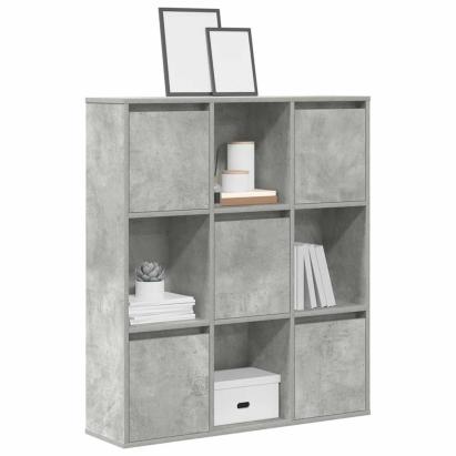 Bibliotecă, gri beton, 89x24x101,5 cm, lemn prelucrat GartenMobel Dekor