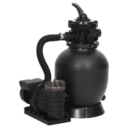 Filtru de nisip pentru piscină cu prefiltru, negru GartenMobel Dekor