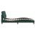 Cadru de pat cu lumini LED, verde închis, 140x190 cm, catifea GartenMobel Dekor