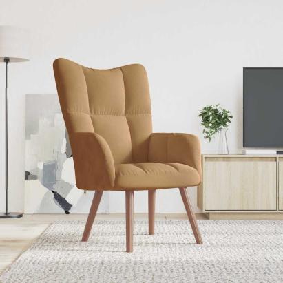 Scaun de relaxare, maro, catifea GartenMobel Dekor