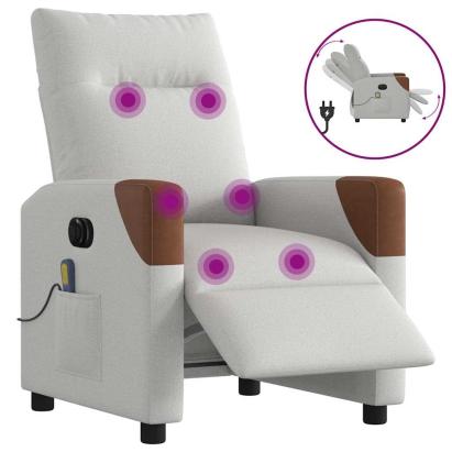Scaun reclinabil electric pentru masaj Cloud Grey Fabric GartenMobel Dekor