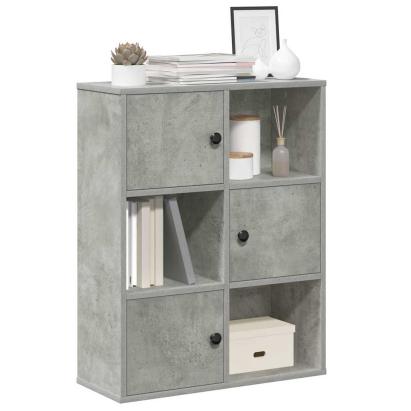 Bibliotecă, gri beton, 60x24x76,5 cm, lemn prelucrat GartenMobel Dekor