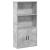Bibliotecă, gri beton, 60x24x120 cm, lemn prelucrat GartenMobel Dekor