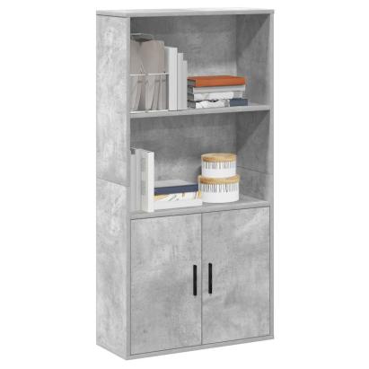 Bibliotecă, gri beton, 60x24x120 cm, lemn prelucrat GartenMobel Dekor