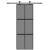Ușă glisantă, negru, 76x205 cm, sticlă securizată și aluminiu GartenMobel Dekor