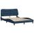 Cadru de pat cu lumini LED, albastru, 140x190 cm, textil GartenMobel Dekor
