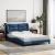 Cadru de pat cu lumini LED, albastru, 140x190 cm, textil GartenMobel Dekor