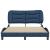 Cadru de pat cu lumini LED, albastru, 140x190 cm, textil GartenMobel Dekor