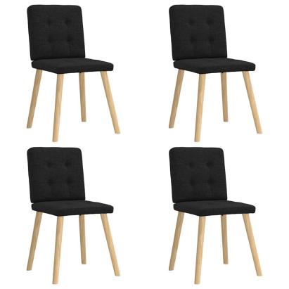 Scaune de bucătărie, 4 buc., negru, material textil GartenMobel Dekor