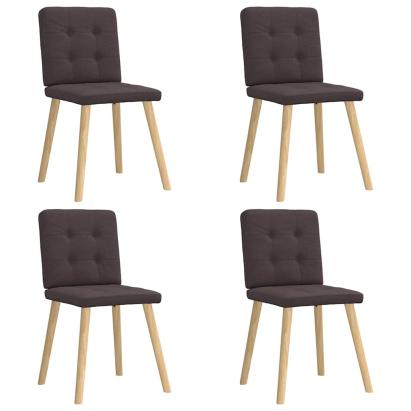 Scaune de bucătărie, 4 buc., maro închis, material textil GartenMobel Dekor