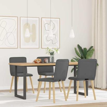 Scaune de bucătărie pivotante, 4 buc., gri închis, textil GartenMobel Dekor