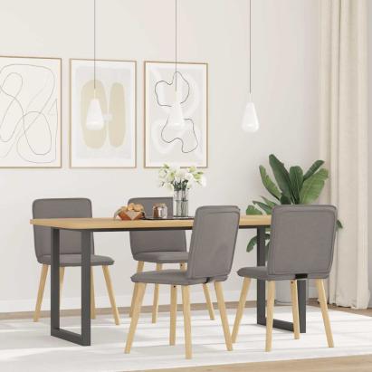 Scaune de sufragerie, 4 buc., gri taupe, material textil GartenMobel Dekor