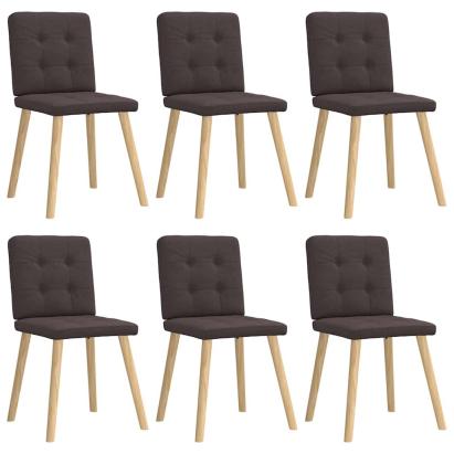 Scaune de bucătărie, 6 buc., maro închis, material textil GartenMobel Dekor