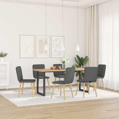 Scaune de sufragerie, 6 buc., gri închis, material textil  GartenMobel Dekor