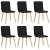Scaune de sufragerie 6 buc. negru material textil GartenMobel Dekor