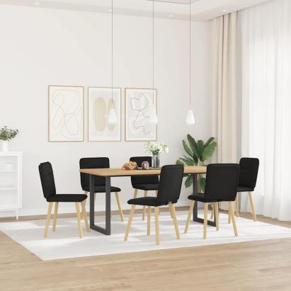 Scaune de sufragerie 6 buc. negru material textil GartenMobel Dekor