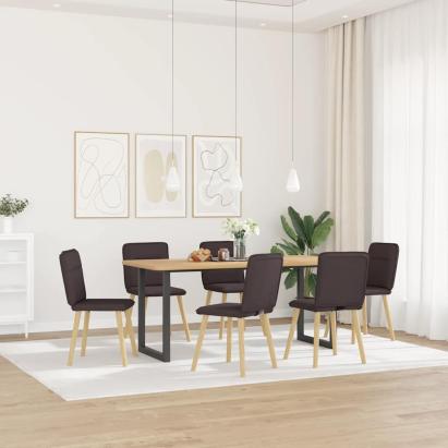 Scaune de bucătărie, 6 buc., maro închis, material textil GartenMobel Dekor