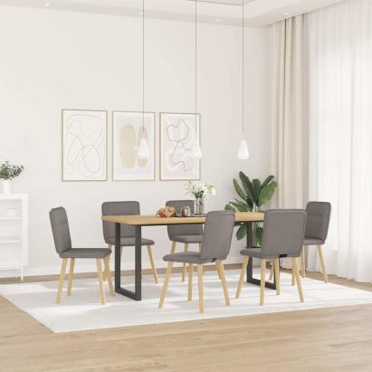 Scaune de sufragerie, 6 buc., gri taupe, material textil GartenMobel Dekor