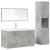Set mobilier de baie, 4 piese, gri beton, lemn compozit GartenMobel Dekor