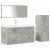 Set mobilier de baie, 4 piese, gri beton, lemn compozit GartenMobel Dekor