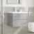 Set mobilier de baie, 2 piese, gri beton, lemn compozit GartenMobel Dekor
