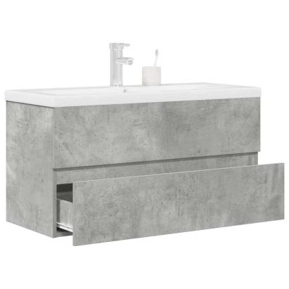 Set mobilier de baie, 2 piese, gri beton, lemn compozit GartenMobel Dekor