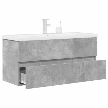 Set mobilier de baie, 2 piese, gri beton, lemn compozit GartenMobel Dekor
