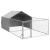 Canisa de exterior cu alergare 5x2x1,5 m otel galvanizat GartenMobel Dekor