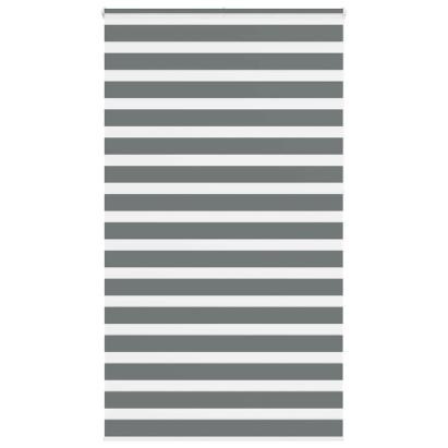 Jaluzea tip zebra gri închis lățime țesătură 125,9 cm poliester GartenMobel Dekor